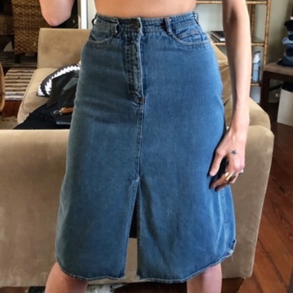 Vintage N’est-Ce Pas? 70’s Denim Skirt - Picture 1 of 10